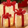 WeRChristmas Set Of 3 Pre-Lit Gift Box Silhouettes, White^ Table Decorations