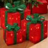 WeRChristmas Set Of 3 Pre-Lit Gift Box Silhouettes 50 LED , Red^ Table Decorations