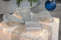 WeRChristmas Set Of 3 Pre-Lit Gift Boxes, White, 25 Cm^ Table Decorations