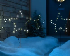 WeRChristmas Set Of 4 Pre-Lit Star Pathway Lights, 65 Cm^ Pathway Lights