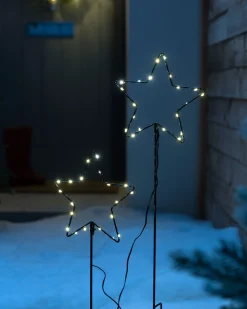 WeRChristmas Set Of 2 Pre-Lit Star Pathway Lights, 70 Cm^ Pathway Lights