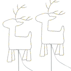 WeRChristmas Set Of 2 Reindeer Pathway Stake Lights, 1 M^ Pathway Lights