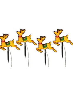 WeRChristmas Set Of 4 Reindeer Silhouette Pathway Stake Lights, 26 Cm^ Pathway Lights