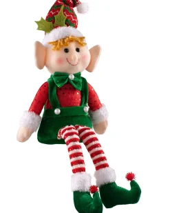 WeRChristmas Set Of 2 Sitting Elf Figurines, 46 Cm^ Novelty|Figurines