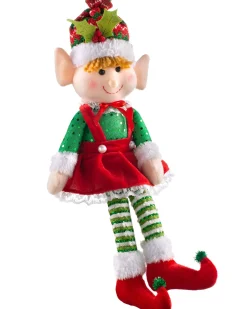 WeRChristmas Set Of 2 Sitting Elf Figurines, 46 Cm^ Novelty|Figurines