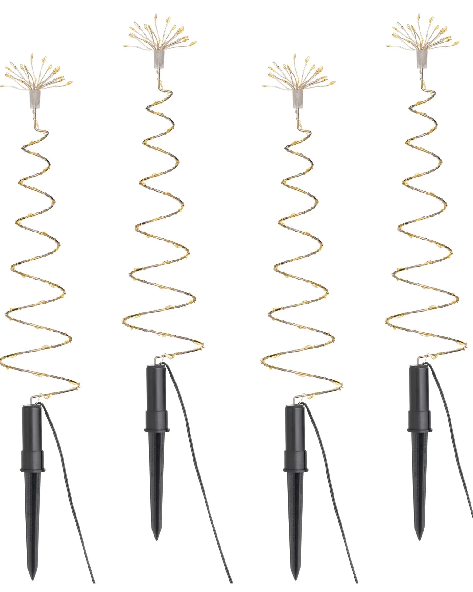 WeRChristmas Set Of 4 Spiral Firework Pathway Stake Lights, 52 Cm^ Festive Star, Snowflake & Sign Lights|Pathway Lights