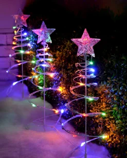 WeRChristmas Set Of 4 Spiral Trees Rope Light Silhouette, 55 Cm^ Tree Silhouettes|Pathway Lights
