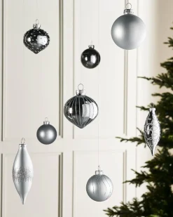 WeRChristmas Silver Glass Baubles, 20 Pack^ Glass Baubles