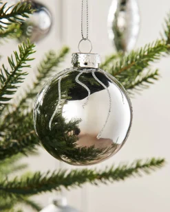 WeRChristmas Silver Glass Baubles, 20 Pack^ Glass Baubles
