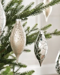 WeRChristmas Silver Glass Baubles, 5 Pack, 15 Cm^ Glass Baubles