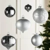 WeRChristmas Silver Glass Baubles, 6 Pack, 10 Cm^ Glass Baubles