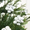 WeRChristmas Silver Glass Berry Cluster Baubles, 10 Pack^ Glass Baubles