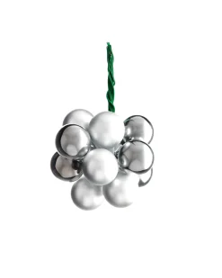 WeRChristmas Silver Glass Berry Cluster Baubles, 10 Pack^ Glass Baubles