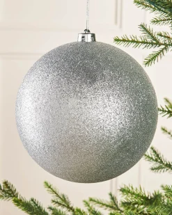 WeRChristmas Silver Large Glitter Shatterproof Bauble, 20 Cm^ Oversized Baubles|Shatterproof Baubles