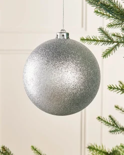 WeRChristmas Silver Large Glitter Shatterproof Bauble, 15 Cm^ Oversized Baubles|Shatterproof Baubles