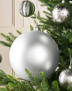 WeRChristmas Silver Large Matt Shatterproof Bauble, 20 Cm^ Oversized Baubles|Shatterproof Baubles