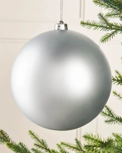 WeRChristmas Silver Large Matt Shatterproof Bauble, 20 Cm^ Oversized Baubles|Shatterproof Baubles