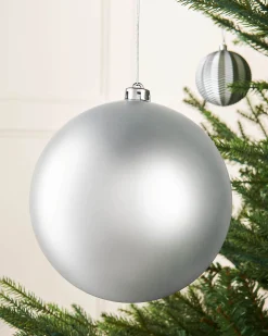WeRChristmas Silver Large Matt Shatterproof Bauble, 20 Cm^ Oversized Baubles|Shatterproof Baubles