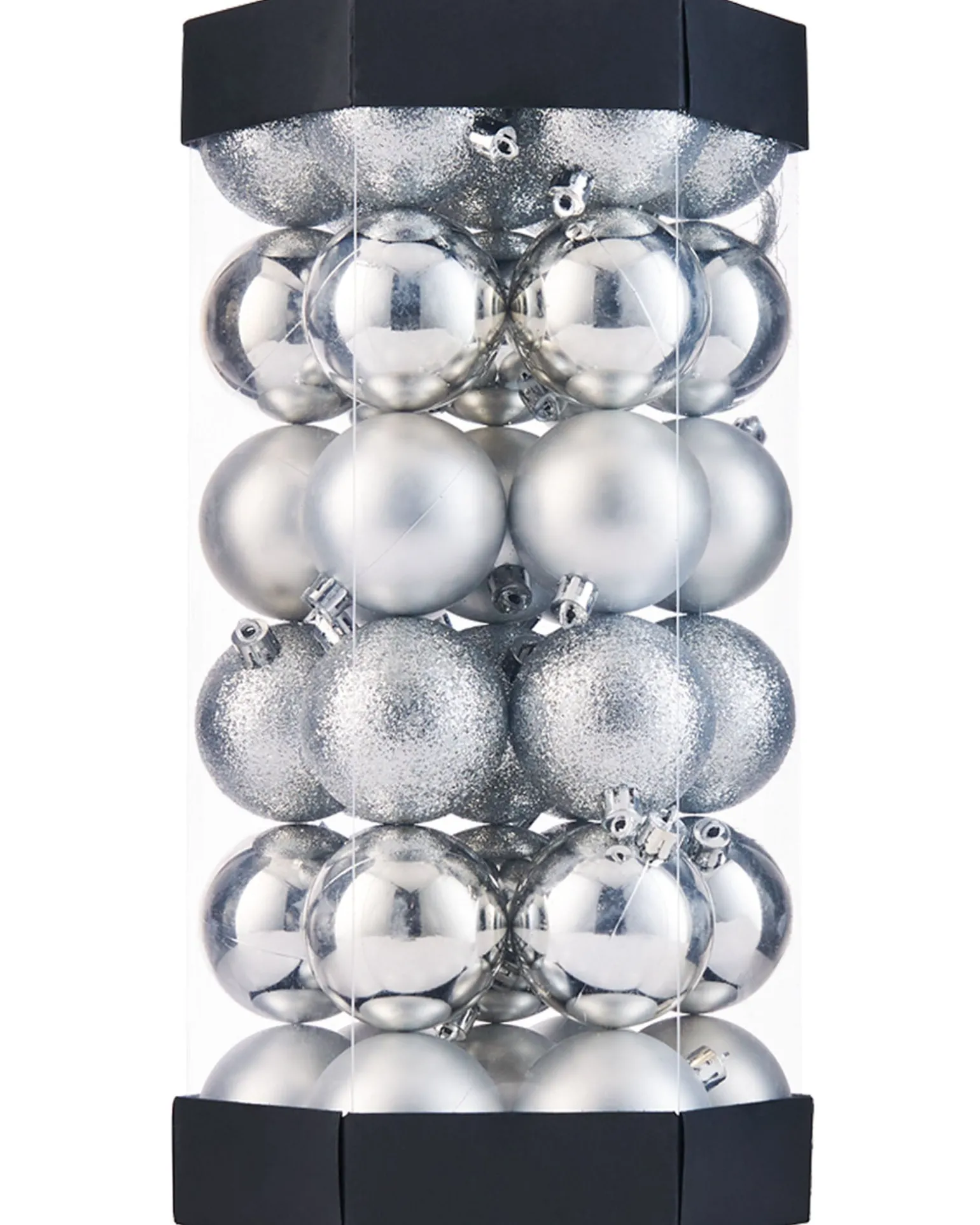 WeRChristmas Silver Shatterproof Baubles, 42 Pack, 6 Cm^ Shatterproof Baubles
