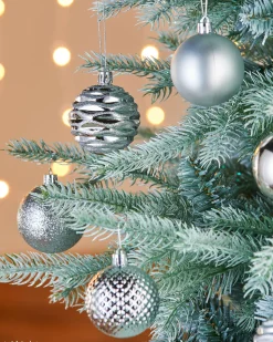 WeRChristmas Silver Shatterproof Baubles, 50 Pack, 6 Cm^ Shatterproof Baubles