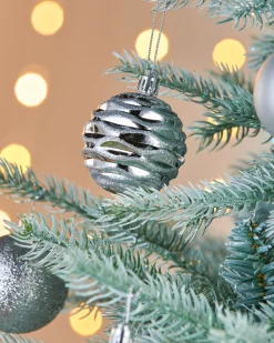 WeRChristmas Silver Shatterproof Baubles, 50 Pack, 6 Cm^ Shatterproof Baubles