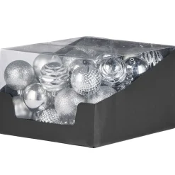 WeRChristmas Silver Shatterproof Baubles, 50 Pack, 6 Cm^ Shatterproof Baubles