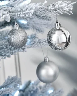 WeRChristmas Silver Shatterproof Bauble, 50 Pack^ Shatterproof Baubles