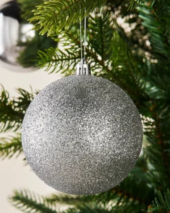 WeRChristmas Silver Shatterproof Baubles, 9 Pack, 10 Cm^ Oversized Baubles|Shatterproof Baubles