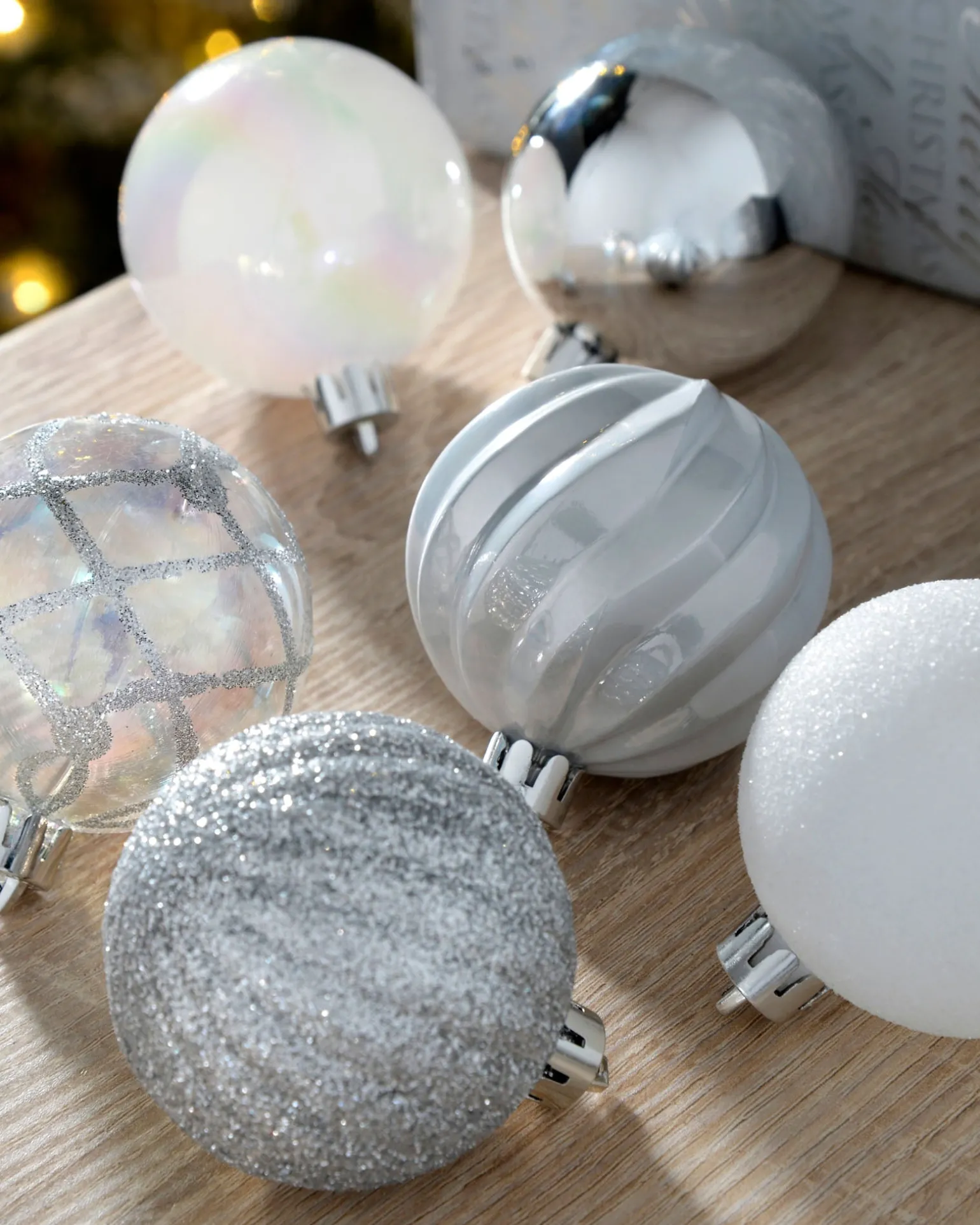 WeRChristmas Silver Shatterproof Baubles, 48 Pack, 6 Cm^ Shatterproof Baubles