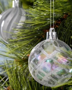 WeRChristmas Silver Shatterproof Baubles, 48 Pack, 6 Cm^ Shatterproof Baubles