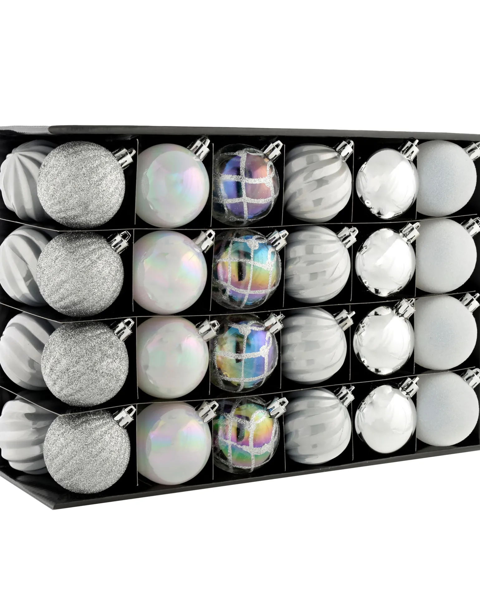 WeRChristmas Silver Shatterproof Baubles, 48 Pack, 6 Cm^ Shatterproof Baubles