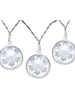 WeRChristmas Snowflake Bauble LED Light String, White, 1.8 M^ Fairy Lights