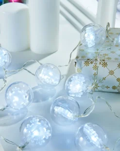 WeRChristmas Snowflake Bauble LED Light String, White, 1.8 M^ Fairy Lights