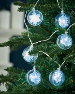 WeRChristmas Snowflake Bauble LED Light String, White, 1.8 M^ Fairy Lights