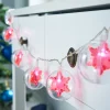WeRChristmas Snowflake Bauble LED Light String, Red, 1.8 M^ Fairy Lights