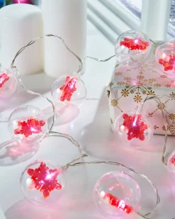 WeRChristmas Snowflake Bauble LED Light String, Red, 1.8 M^ Fairy Lights