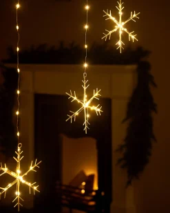 WeRChristmas Snowflake Curtain Light String, 1.2 M^ Window Silhouettes|Curtain & Net Lights
