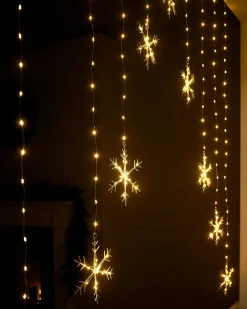 WeRChristmas Snowflake Curtain Light String, 1.2 M^ Window Silhouettes|Curtain & Net Lights