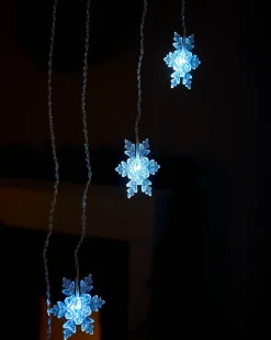 WeRChristmas Snowflake Curtain Net Light, White, 1.2 M^ Window Silhouettes|Curtain & Net Lights