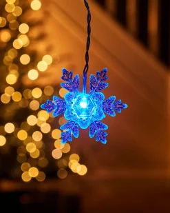 WeRChristmas Snowflake Curtain Net Light, Blue/White, 1.2 M^ Window Silhouettes|Curtain & Net Lights