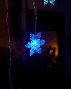 WeRChristmas Snowflake Curtain Net Light, Blue/White, 1.2 M^ Window Silhouettes|Curtain & Net Lights