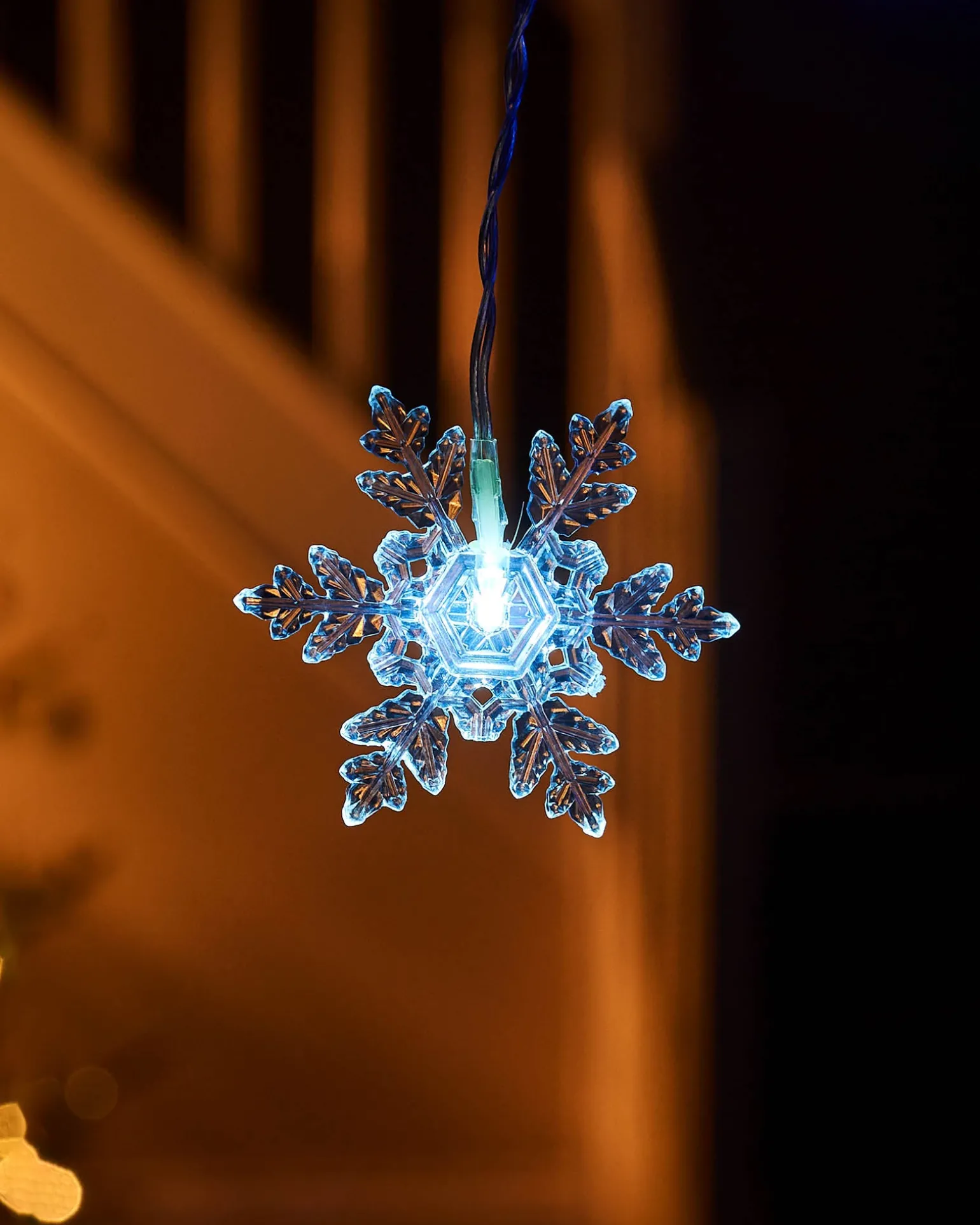 WeRChristmas Snowflake Curtain Net Light, Blue/White, 1.2 M^ Window Silhouettes|Curtain & Net Lights