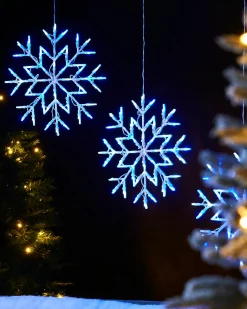 WeRChristmas Snowflake Silhouette, Blue, 36 Cm^ Window Silhouettes|Festive Star, Snowflake & Sign Lights