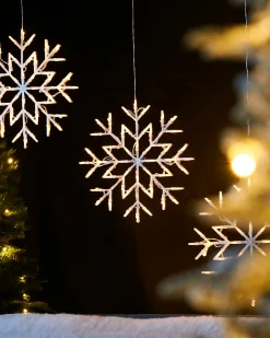 WeRChristmas Snowflake Silhouette, Warm White, 36 Cm^ Window Silhouettes|Festive Star, Snowflake & Sign Lights