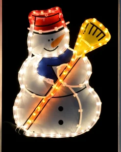 WeRChristmas Snowman Rope Light Silhouette, 42 Cm^ Window Silhouettes|Christmas Characters