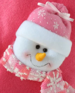 WeRChristmas Snowman Stocking, Pink/Purple, 48 Cm^ Novelty