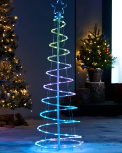 WeRChristmas Spiral Rope Light Christmas Tree Silhouette, 5 Ft^ Tree Silhouettes