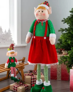 WeRChristmas Standing Elf Figurine With Extendable Legs, 60-109 Cm^ Figurines