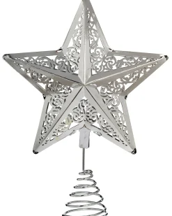 WeRChristmas Star Christmas Tree Topper, Silver, 30 Cm^ Tree Toppers
