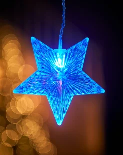 WeRChristmas Star Curtain Net Light, Blue/White, 1.2 M^ Window Silhouettes|Curtain & Net Lights